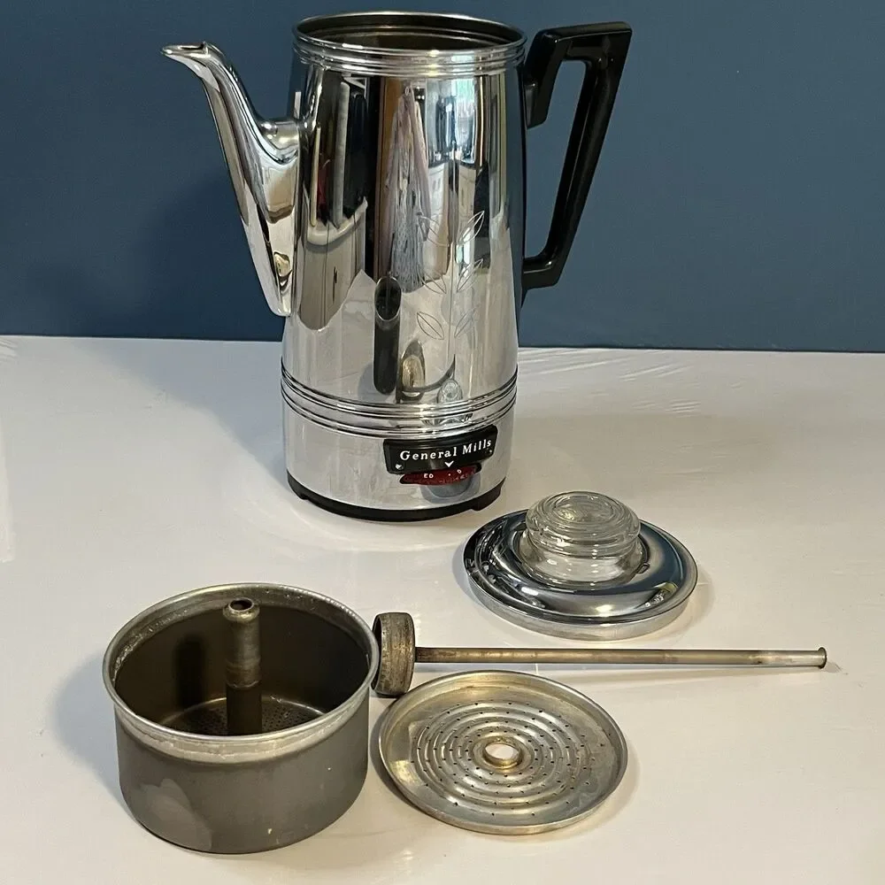 Vtg GENERAL MILLS Automatic Coffee Percolator GM8A Works RARE 1950’s *READ